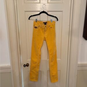 Ralph Lauren vintage Yellow Corduroy Pants with Pony Embroidery